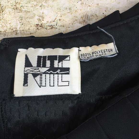 Vintage NiteLine Black Sequin Cocktail Party Dress - Picture 6 of 8